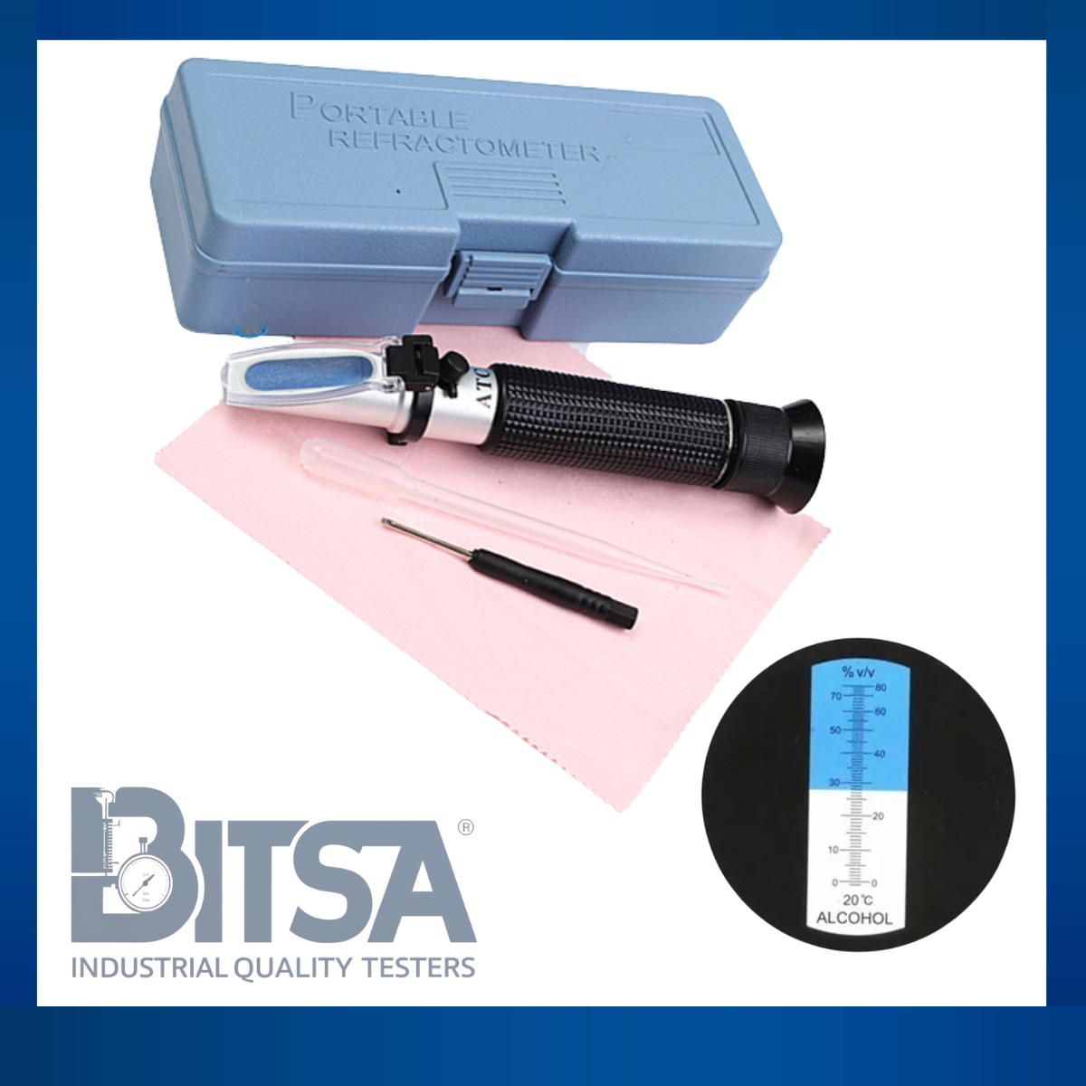 Medidor de alcohol 0-80% ATC alcohol puro licor vodca whisky bebidas alcohólicas