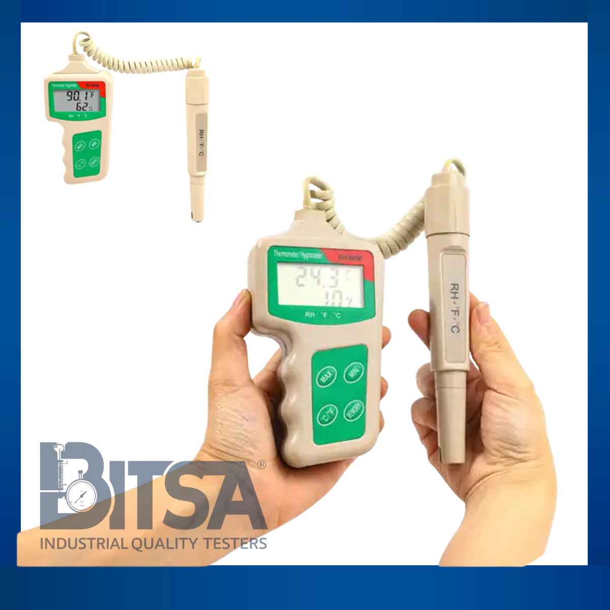 Termohigrómetro Profesional Con Sonda  THERMO ATC lectura directa medidor de temperatura & humedad