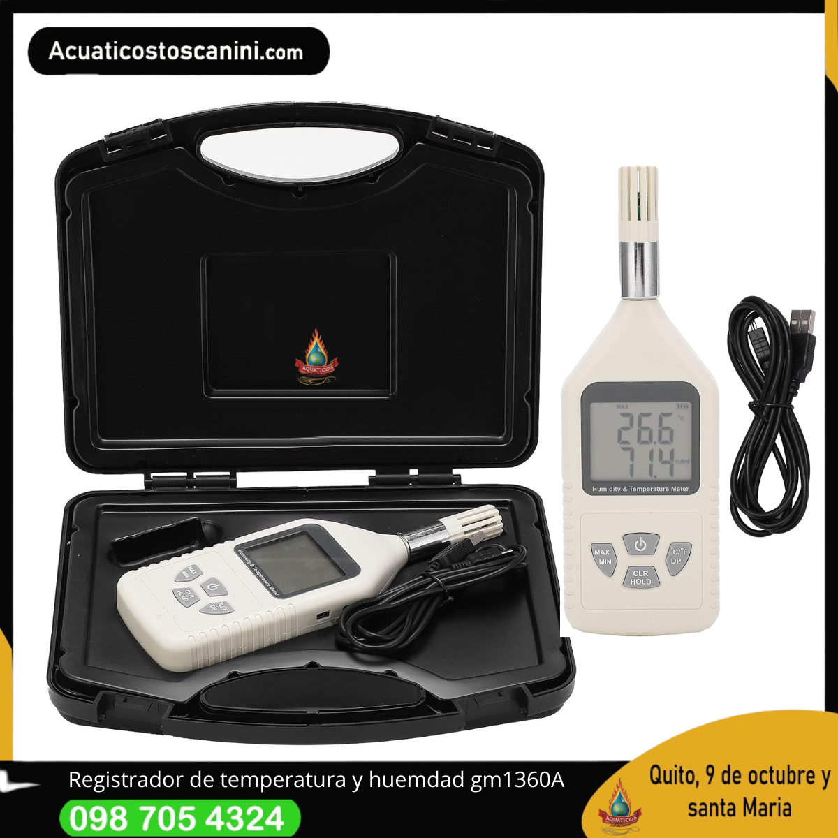 Medidor de Humedad temperatura records max min