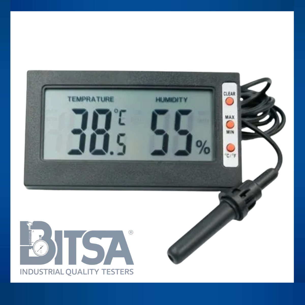 Termohigrómetro Digital Máximos / Mínimos para terrarios invernaderos campo