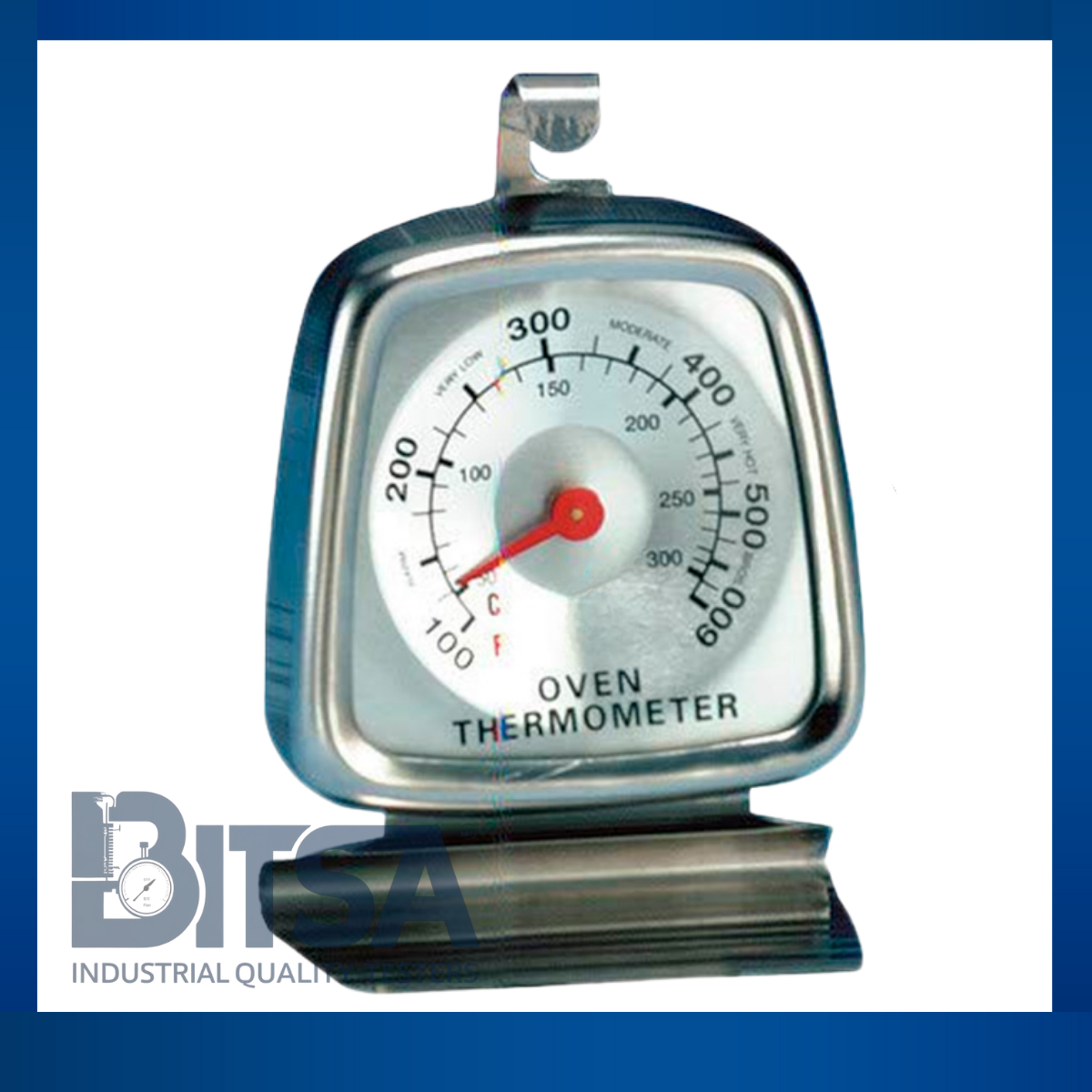 Termómetro en Acero Inoxidable Cuadrado Oven 0-300 grados Celsius Fharenheit