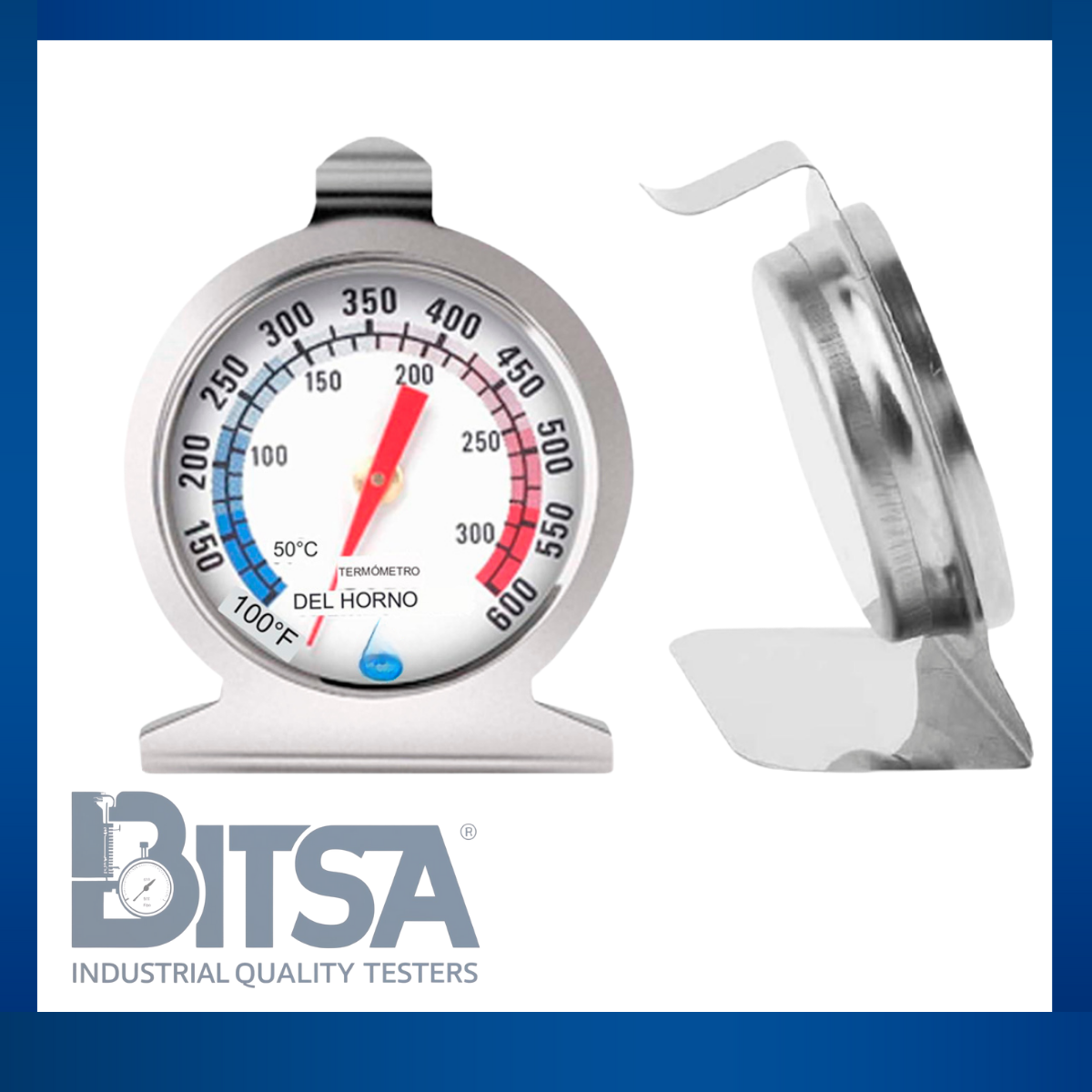 Termómetro Acero Inoxidable Oven para interiores de hornos 0-350 grados Celsius Fharenheit