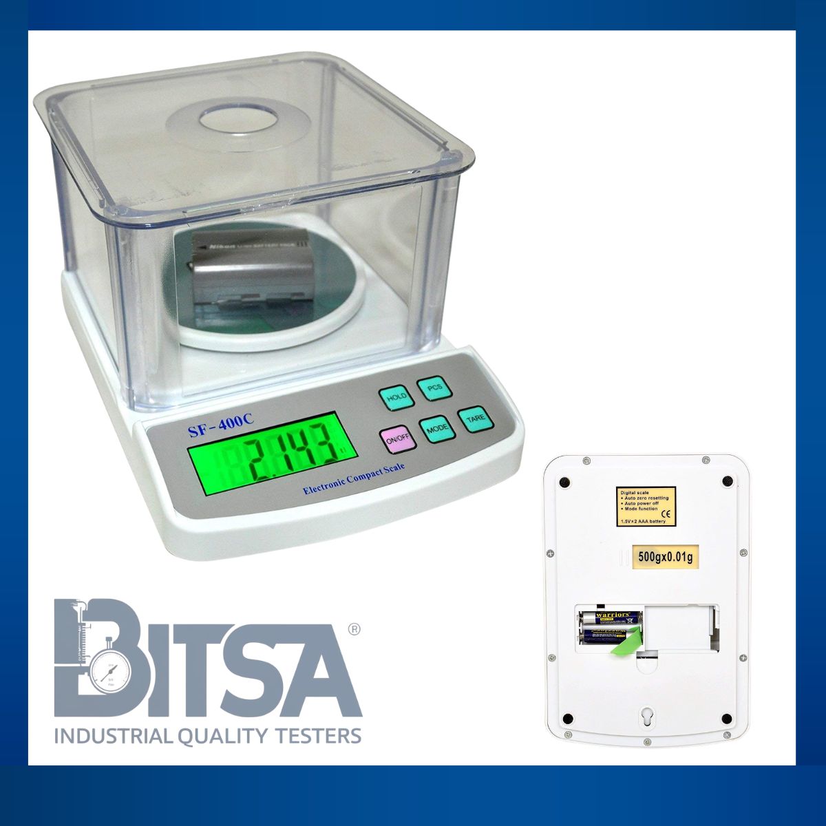 Bascula de presicion para laboratorio doble decimal hasta 500g