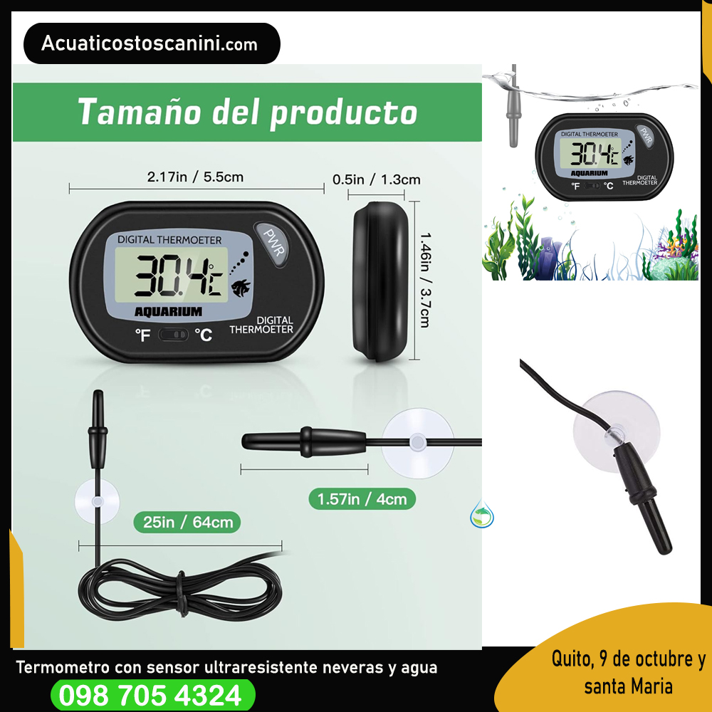 TermÓmetro Digital St3 Con SonDa Digital para líquidos acuarios